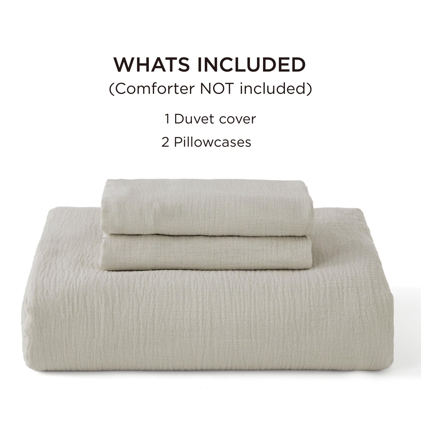 Bedsure 100% Muslin Cotton Duvet Cover King Size - Ultra-Soft Gauze Duvet Cover, PureWoven Breathable & Lightweight Bedding Set with Button Closure and Corner Ties (Linen, King, 104"x90")