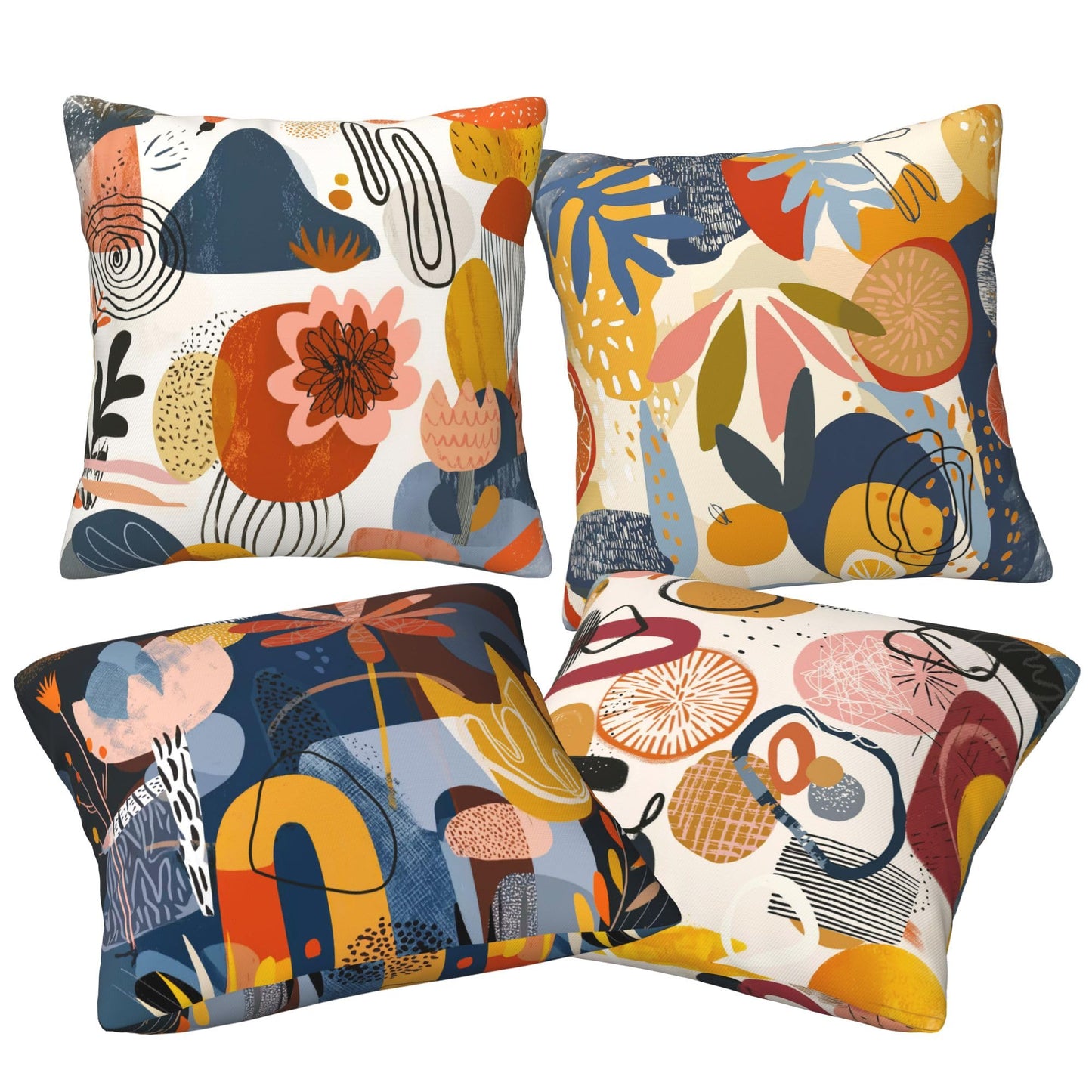 Zntuv Abstract Art Throw Pillow Covers 18 X 18 Inch Set of 4 Decorative Cushion Cover Home Decor for Sofa Chair Couch Bedroom Living Room