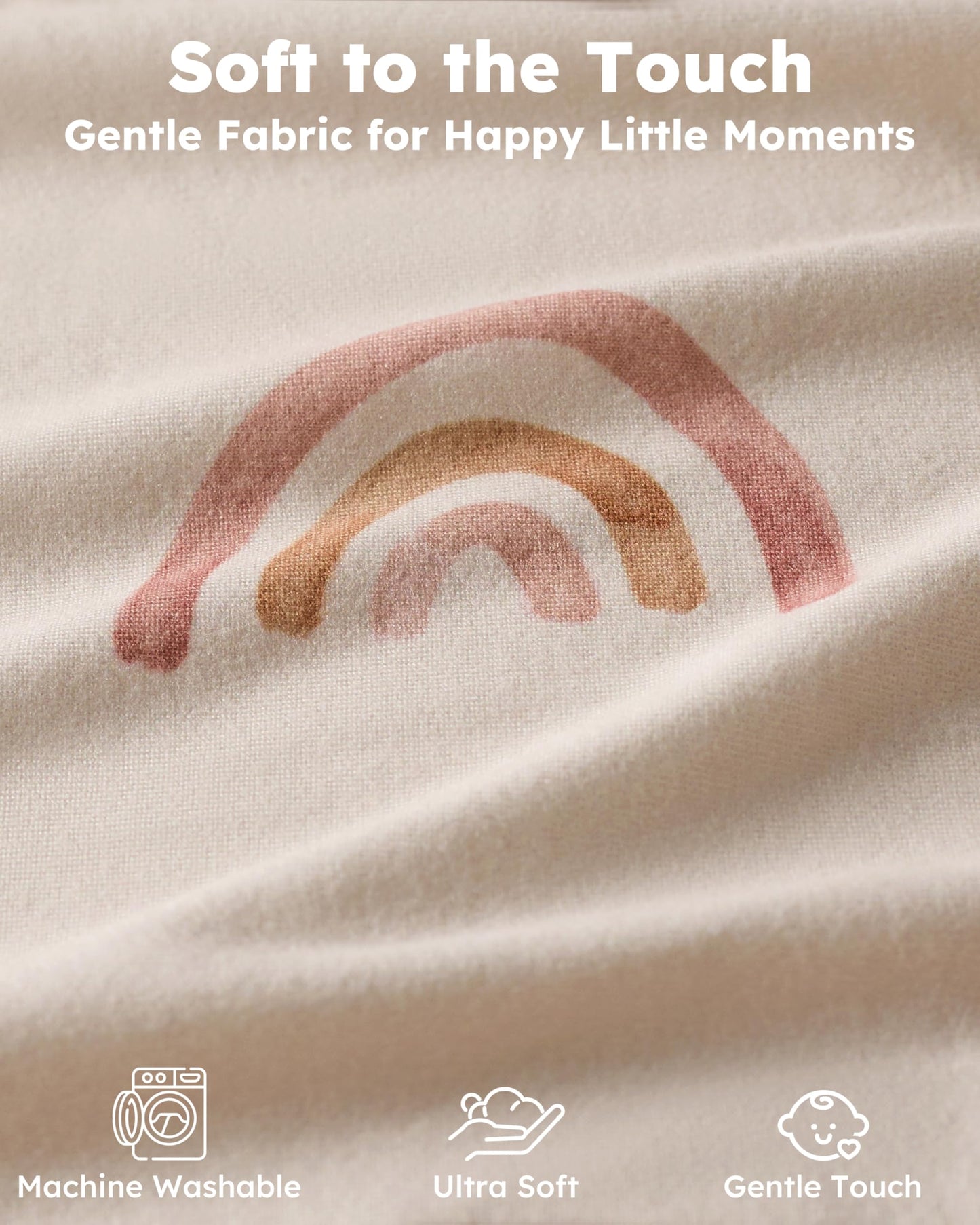 Nyessmee Baby Crib Sheets for Boys and Girls, Fitted Crib Sheets 52" x 28", Soft Breathable Microfiber Sheets for Standard Crib and Toddler Mattress, 2-Pack Orange Rainbow