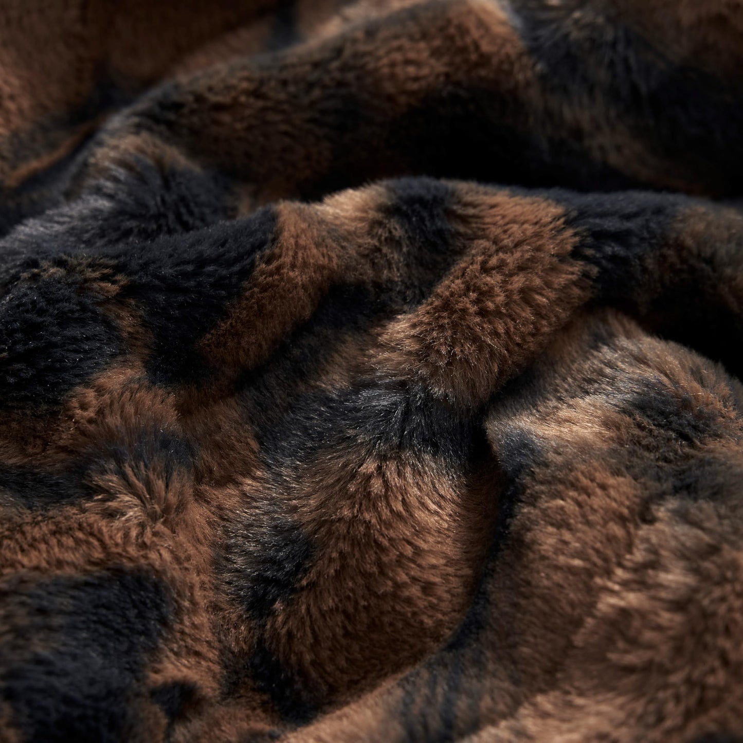 Nine West Faux Fur Throw Blanket, 50"x70", Cacao Nibs Brown