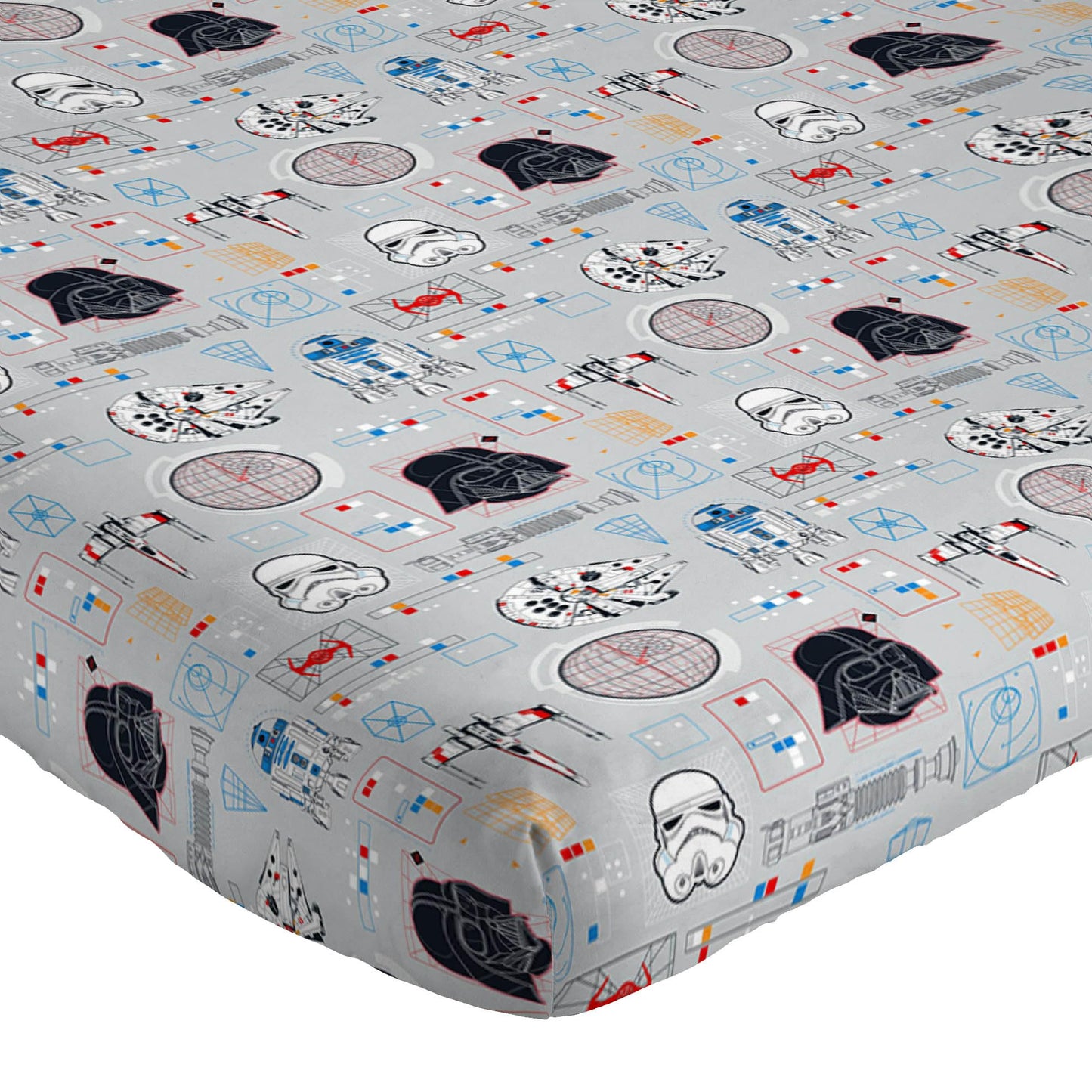 Jay Franco Kids Sheet Set with Fitted, Flat Sheets & Pillow Cover - Ultra-Soft Bedding with Pillowcase for Room Decor, Gray - Star Wars, 4 Piece Queen