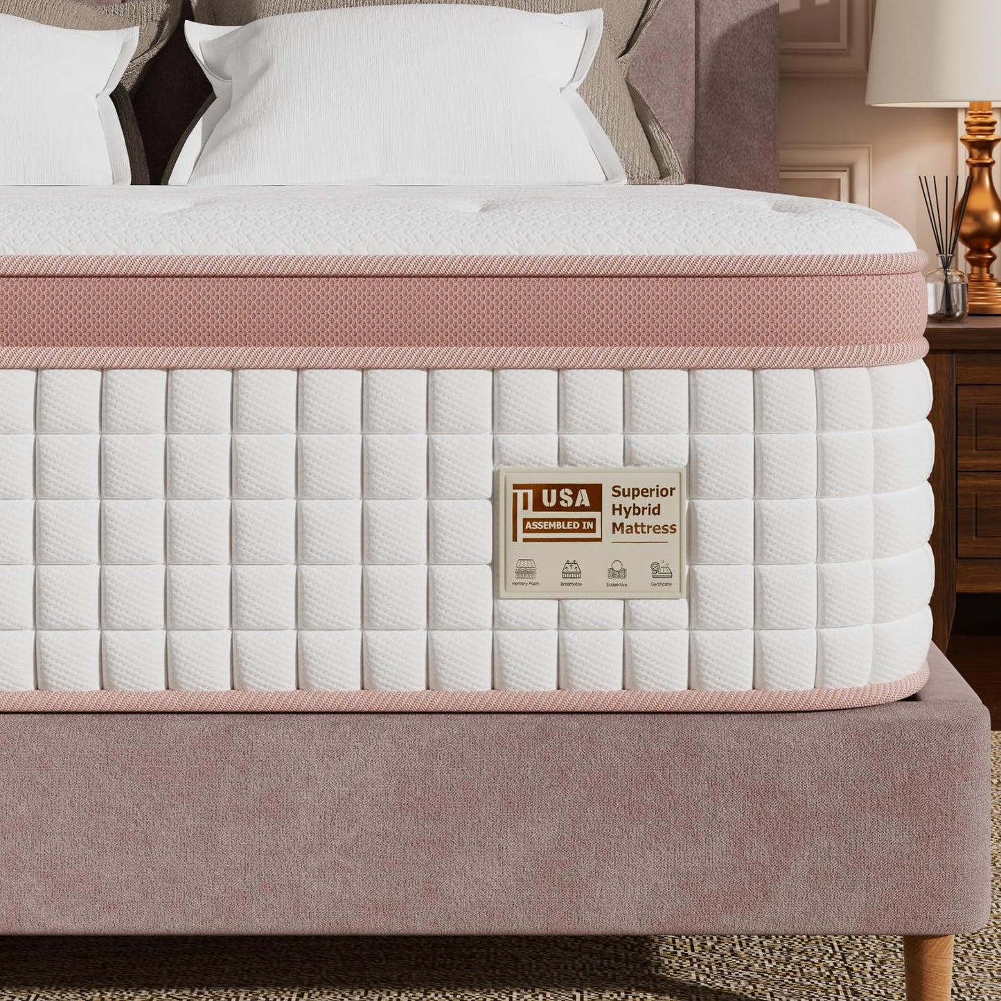King Mattress 14 Inch Extra Firm, Heavy Sleep Hybrid Mattress in a Box for Back Pain Relief, Motion Isolation Bed Used for Couples and Side Sleepers, CertiPUR-US & Zero Fiberglass,365-Night Trial