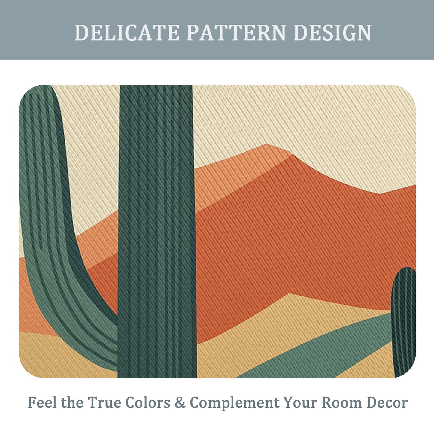 TANTANICAL Cactus Curtains for Living Room 84 Inch, Desert Plant Pattern Design Blackout Curtains, Cactus Bedroom Decor Window Drapes with Grommet, 2 Panels Set (PIU139)