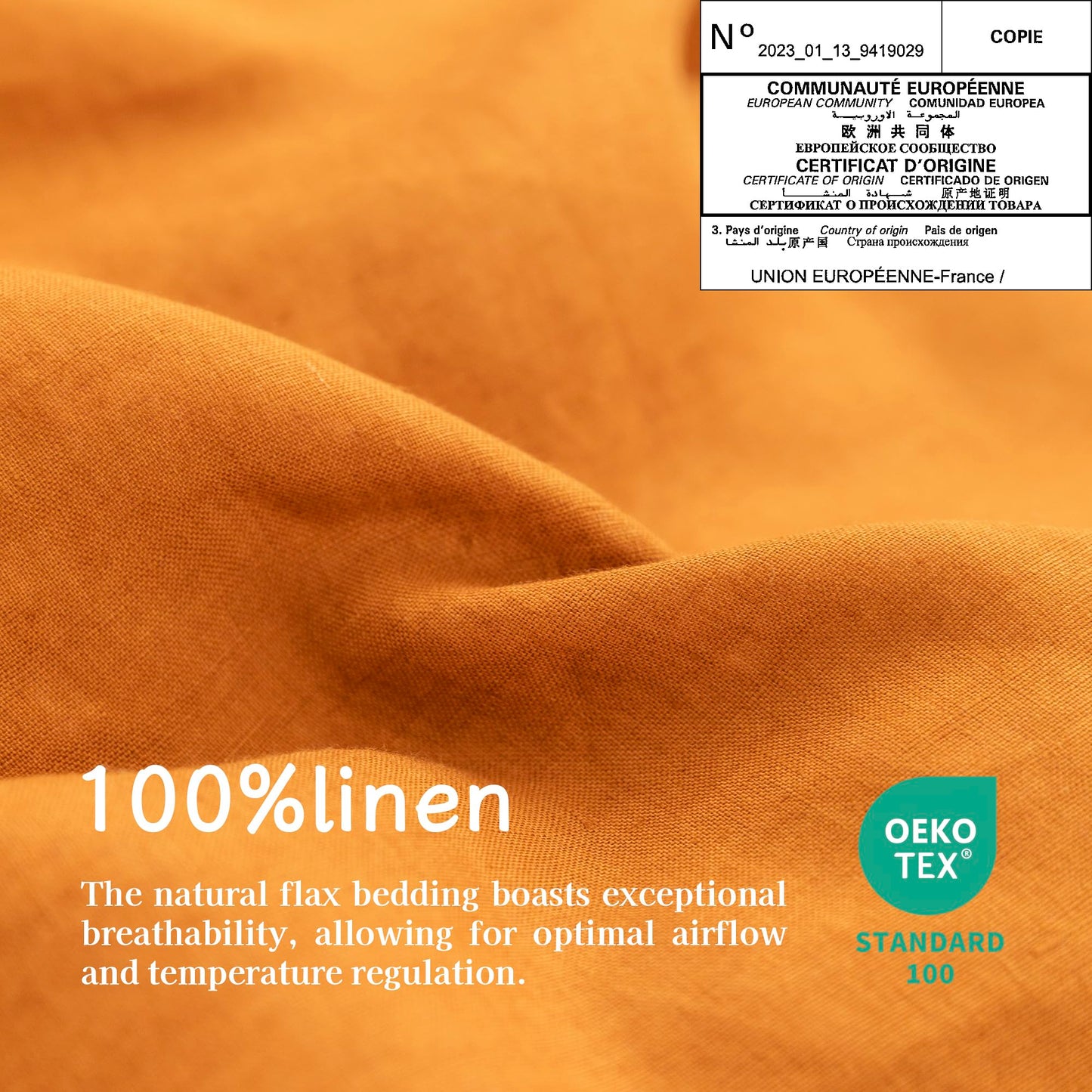 EVERLY Linen Sheets Set Twin Size,100% French Pure Linen Sheets Set,3Pieces (1Flat Sheet,1Fitted Sheet,1Pillowcase) Suitable for Hot Sleepers, Stonewash Deep Pocket Natural Bedding Set-Caramel