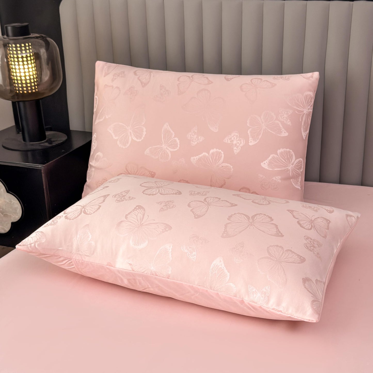 Tailor Shop Twin Pink Comforter Set for Girls 5 Pieces Satin Silky Embroidery Butterfly Comforter Pink Bedding Twin Girls Bedding