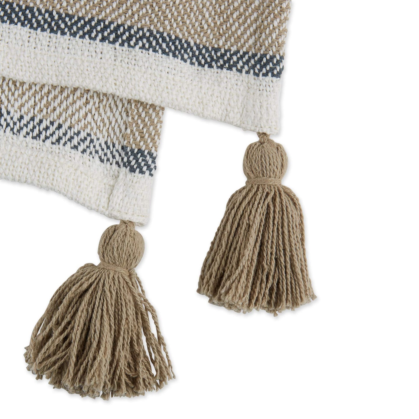 DII New Traditional, 2-Tone Chevron Stripe Throw, 50x60, Stone