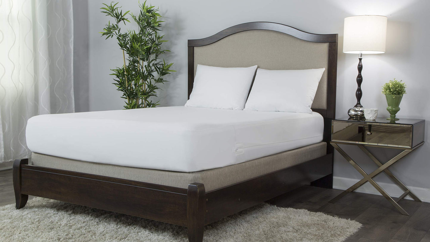 Protect-A-Bed, Allerzip Mattress Encasement, 11” - 18” Height, Waterproof, Zippered, 6-sided, Queen