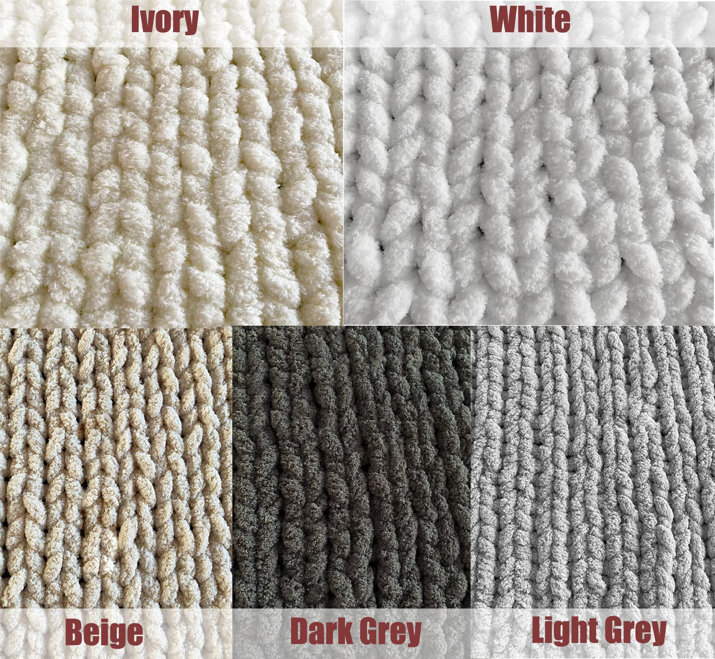 INNDUN Chunky Knit Blanket 48"x72" Handwoven Interior Decoration for Large Sofas and Beds White