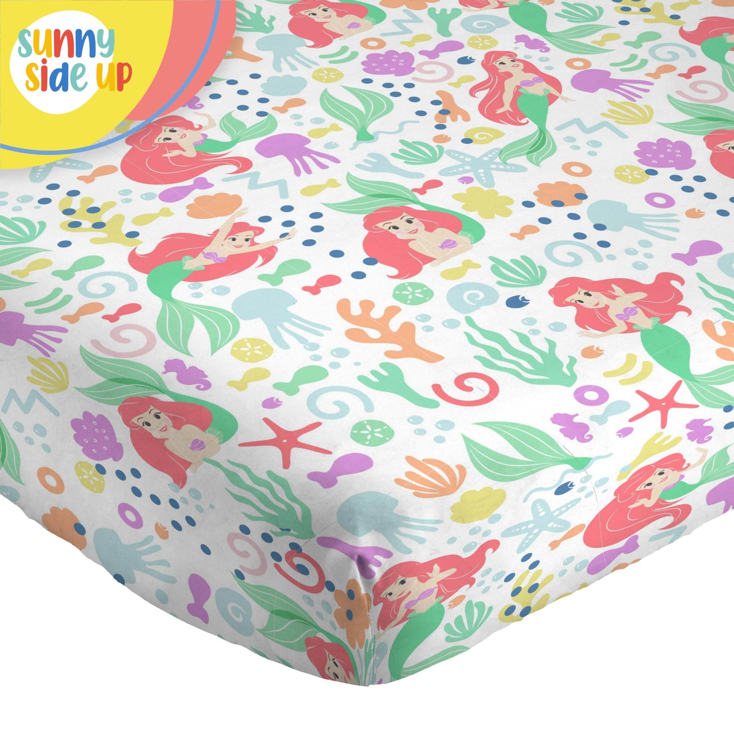 Sunny Side Up Disney The Little Mermaid Twin Sheet Set - 3 Piece Kids Bedding Set Includes Pillow Cover - Super Soft Ariel Microfiber Sheets