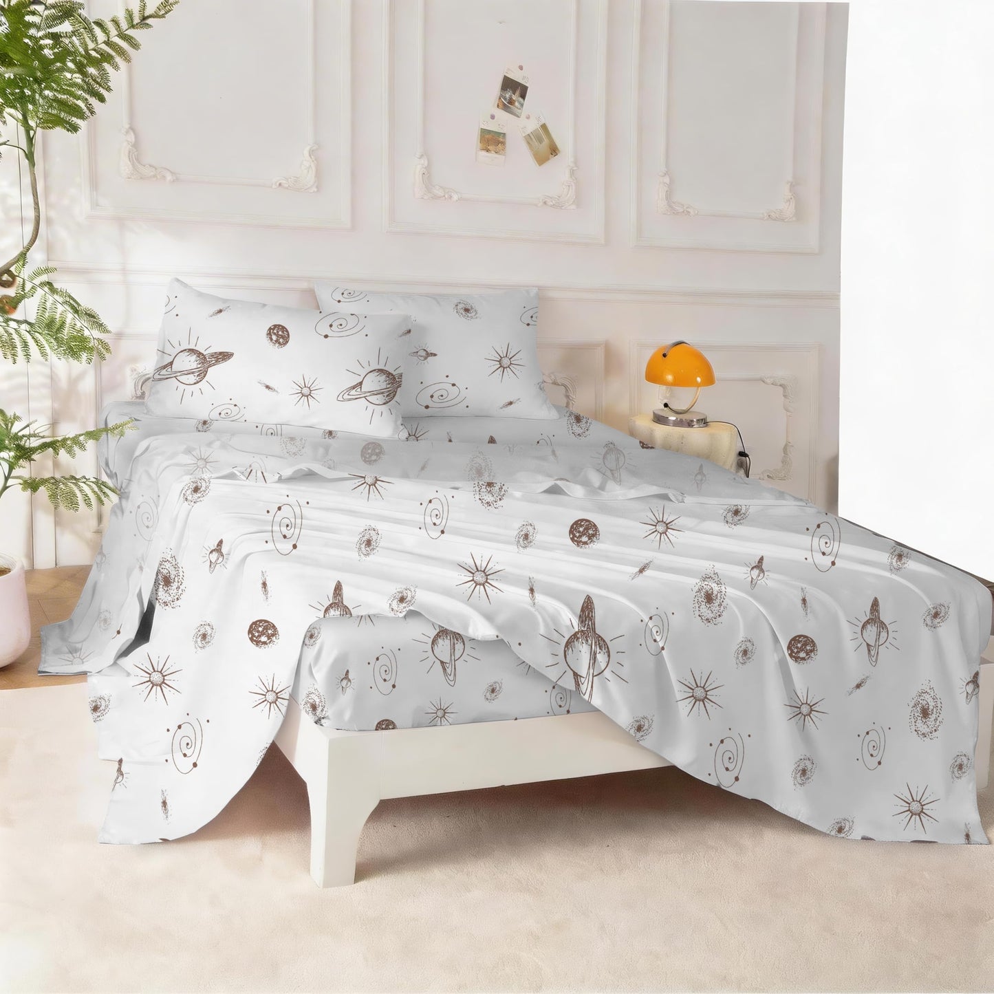 SDY 7Piece Galaxy Bedding,Space Comforter Twin and Sheet Set for Kids,Girls, Boys,Include 1Comforter，1Fitted Sheet，1Flat Sheet，2Pillowcases2 PillowShams