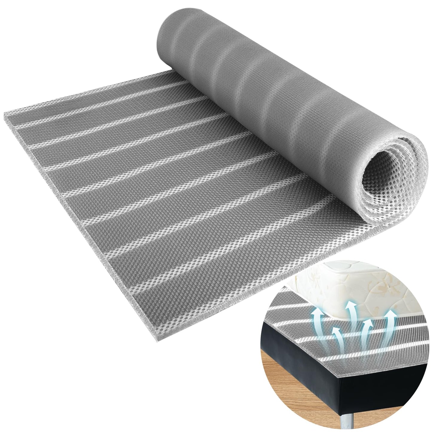 UCandy Underlay Under Mattress Pad with Breathable Meshfiber, 83" x 59" Cuttable Under Mattress Ventilation Air-Flow Mattress Underlay 3D mesh Ventsfor RV, Camper & Boat