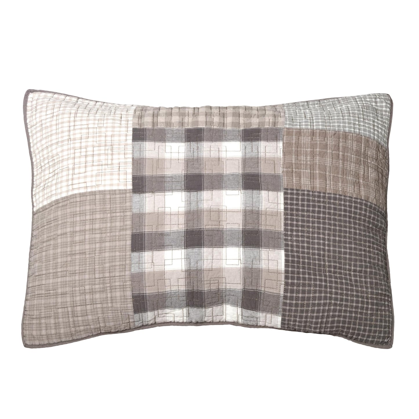 Donna Sharp Smoky Square Cotton King Quilt Set, 110 x 96