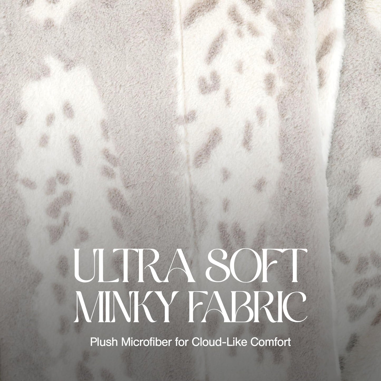 Minky Designs Arctic Lynx Minky Blanket – Ultra Soft Faux Fur Throw Blanket for Couch, Bed & Home – Fluffy, Warm & Luxurious – Posh Collection (Large, 60x72)
