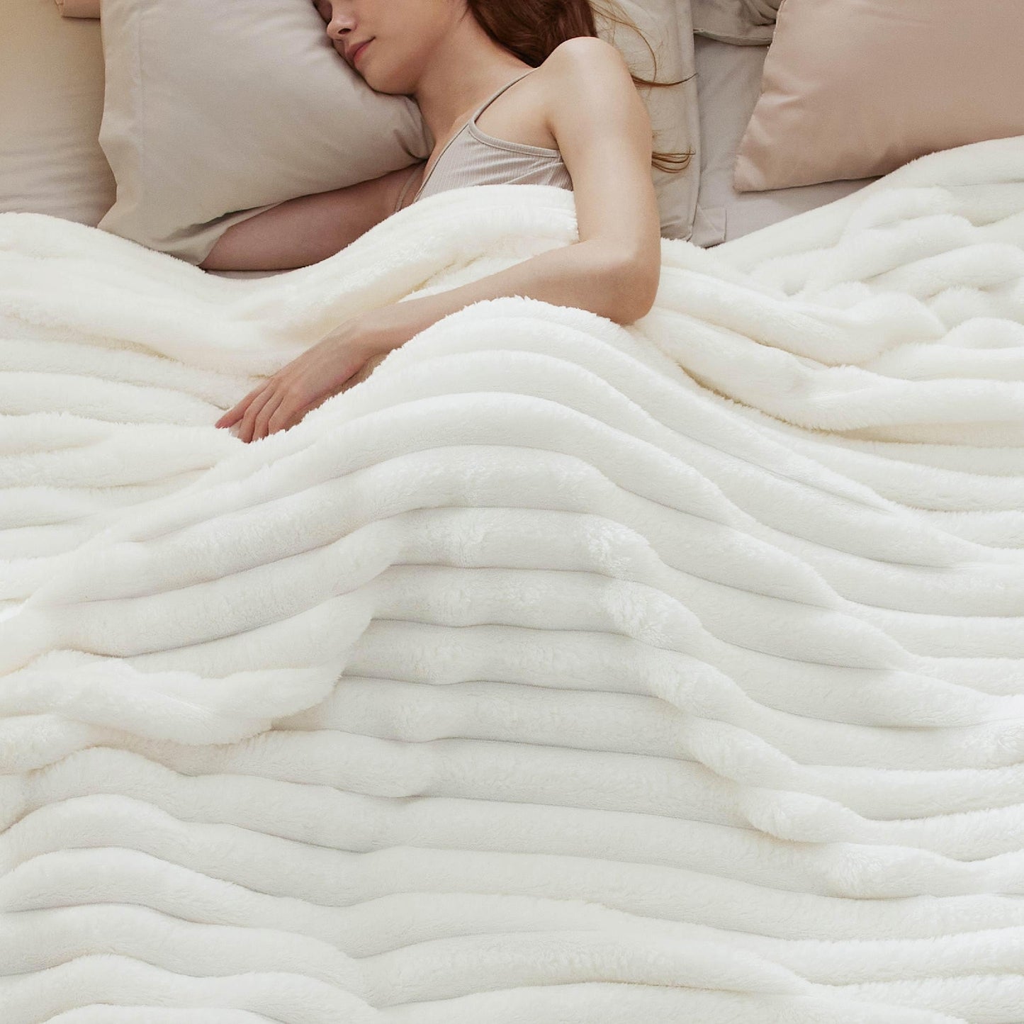 Bedsure King Size Blanket for Bed&King Size Blanket for Bed, White, 108x90 Inches