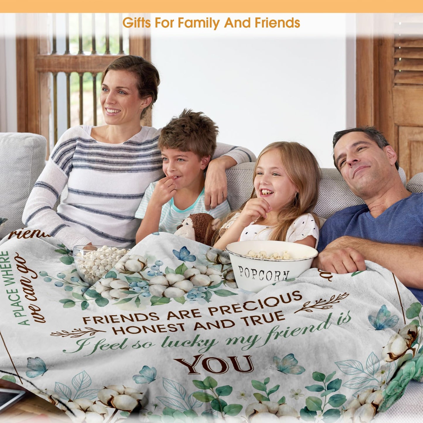 Hohoto Friendship Gifts for Women Bestie Soul Sister, Best Friend Forever BFF Present for Wedding Birthday, Throw Blanket for Couch Bed Sofa 50"x60"