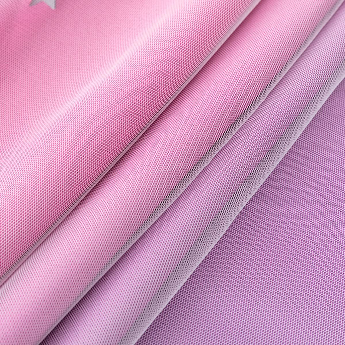 Yancorp Kids Curtains for Girls Bedroom Princess Curtains for Daughter Room 84 Inches Long Star Curtains with Tieback & 3 Bowties(Pink Purple,W52*L84),1 Panel
