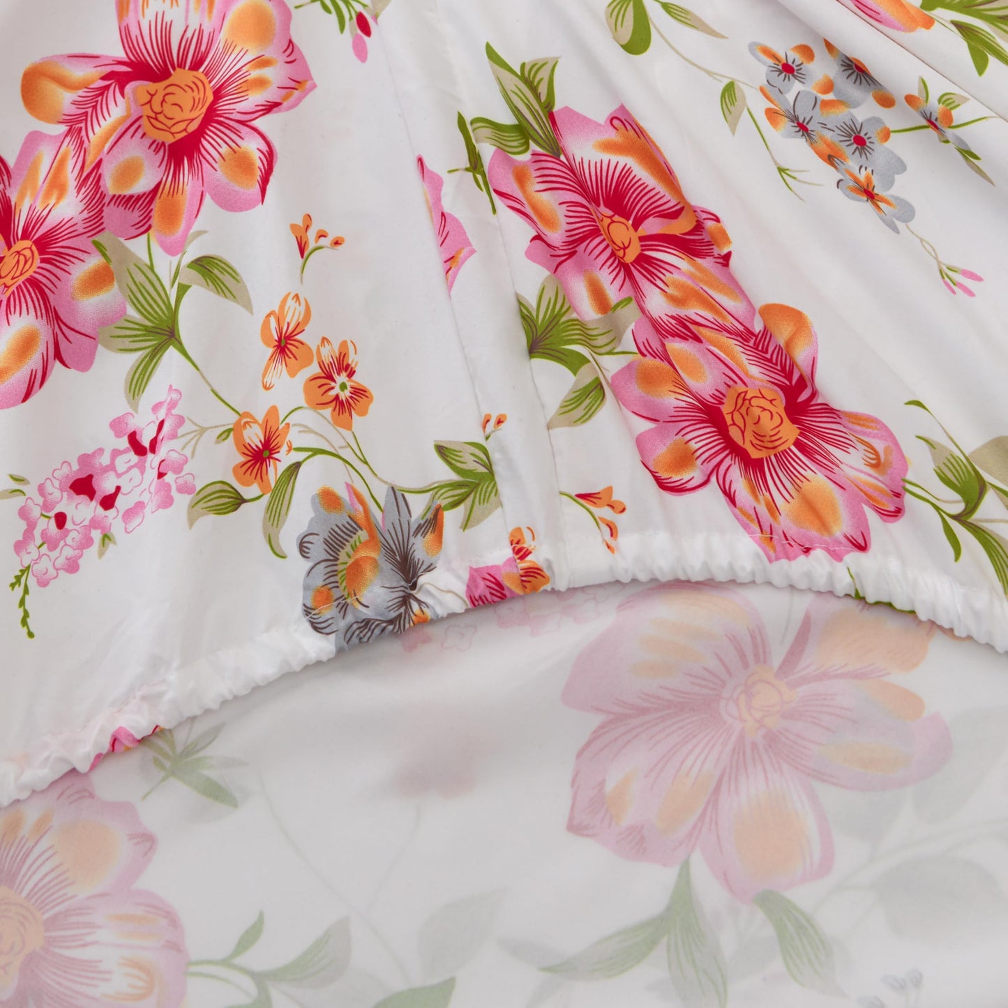 Spirit Linen home 6-Piece Twin Size Bed Sheet Set - Deep Pocket, Floral Print Design, Soft and Breathable Bed Sheets, Microfiber Material, Includes 1 Fitted, 1 Flat, 4 Pillowcases - Pink/Green Floral