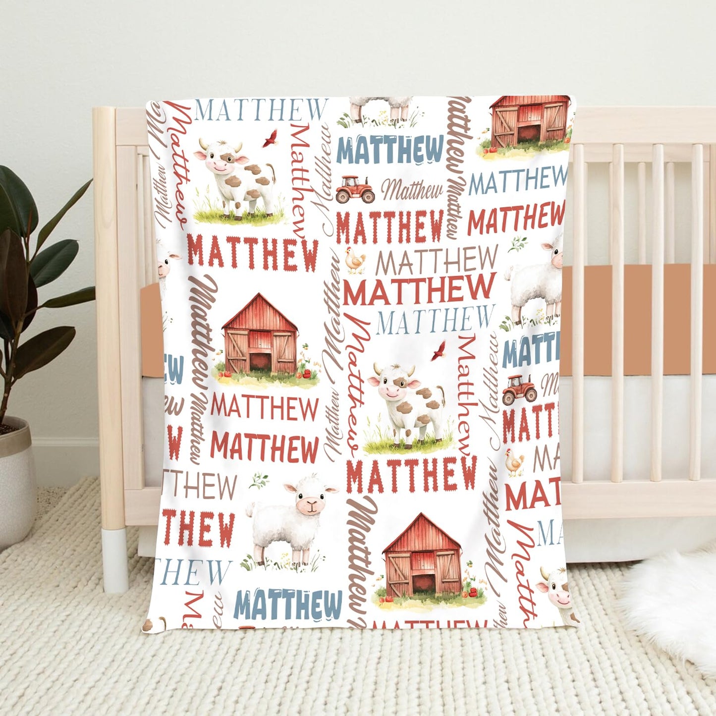 PUREFLY Personalized Baby Blanket - Custom With Name for Girls and Boys, Super Soft Plush Fleece, Personalized Gifts for Newborn