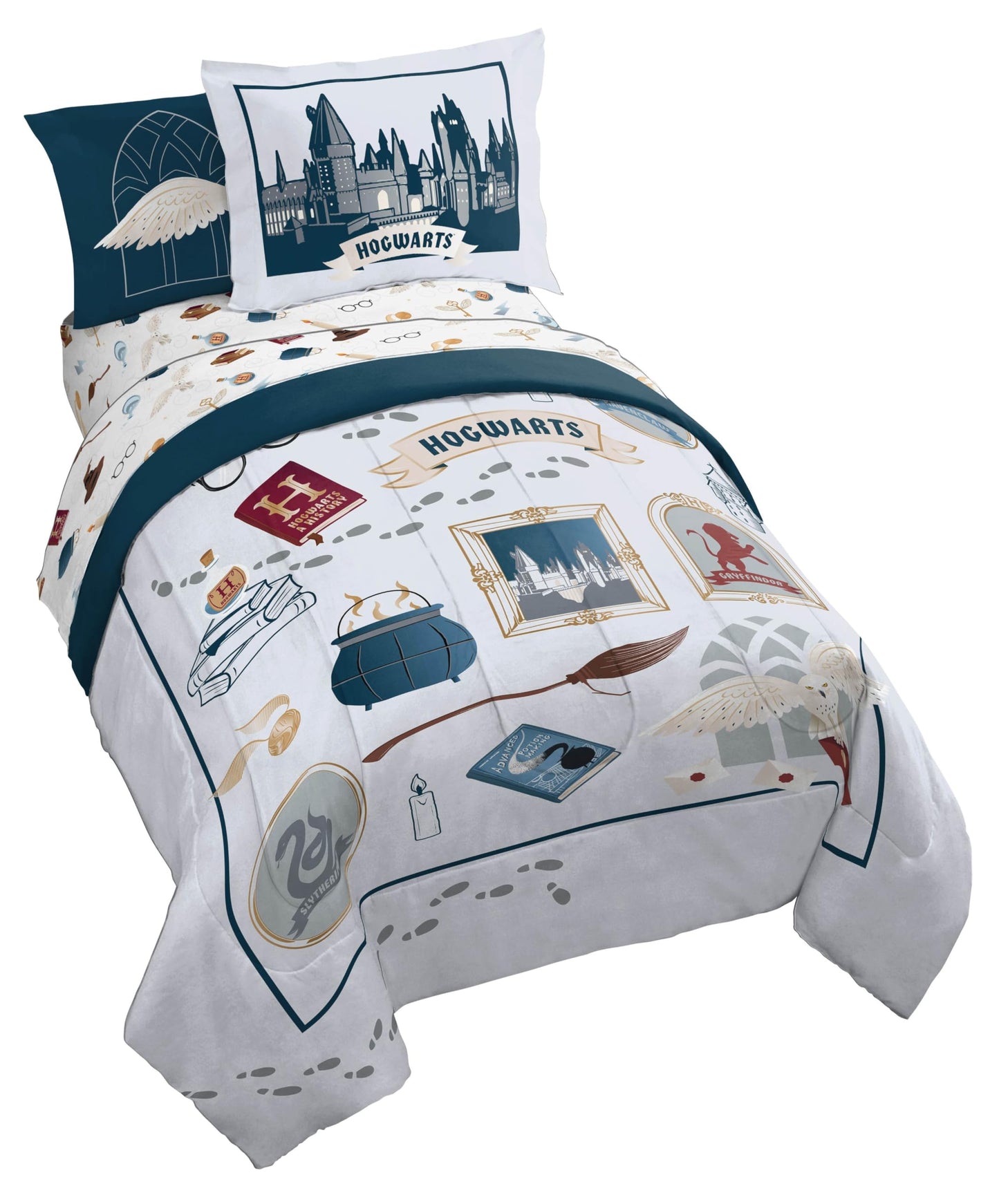 Jay Franco Kids Bed Set, Dark Grey, Harry Potter, 7 Piece Full
