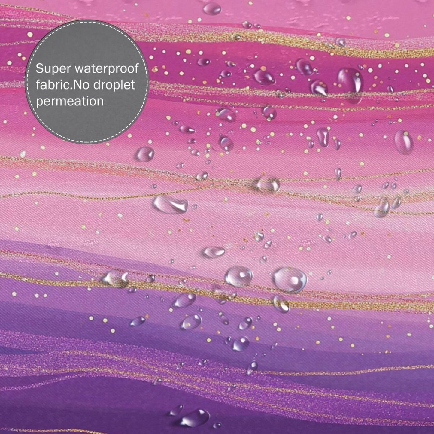 HSYOYO Pink Purple Glitter Shower Curtains for Bathroom Waterproof Shower Curtain Set with 12 Plastic Hooks Washable Bathroom Curtain Modern Bathroom Decor 72" W x 72" L