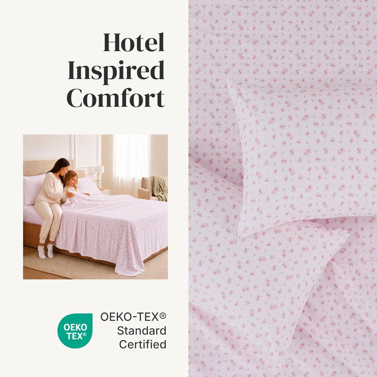 Modern Threads Silky Soft Microfiber and Wrinkle Free Sheets - Luxurious Microfiber Bed Sheets Includes Flat Sheet, Fitted Sheet with Deep Pockets, & Pillowcases Blush, Queen