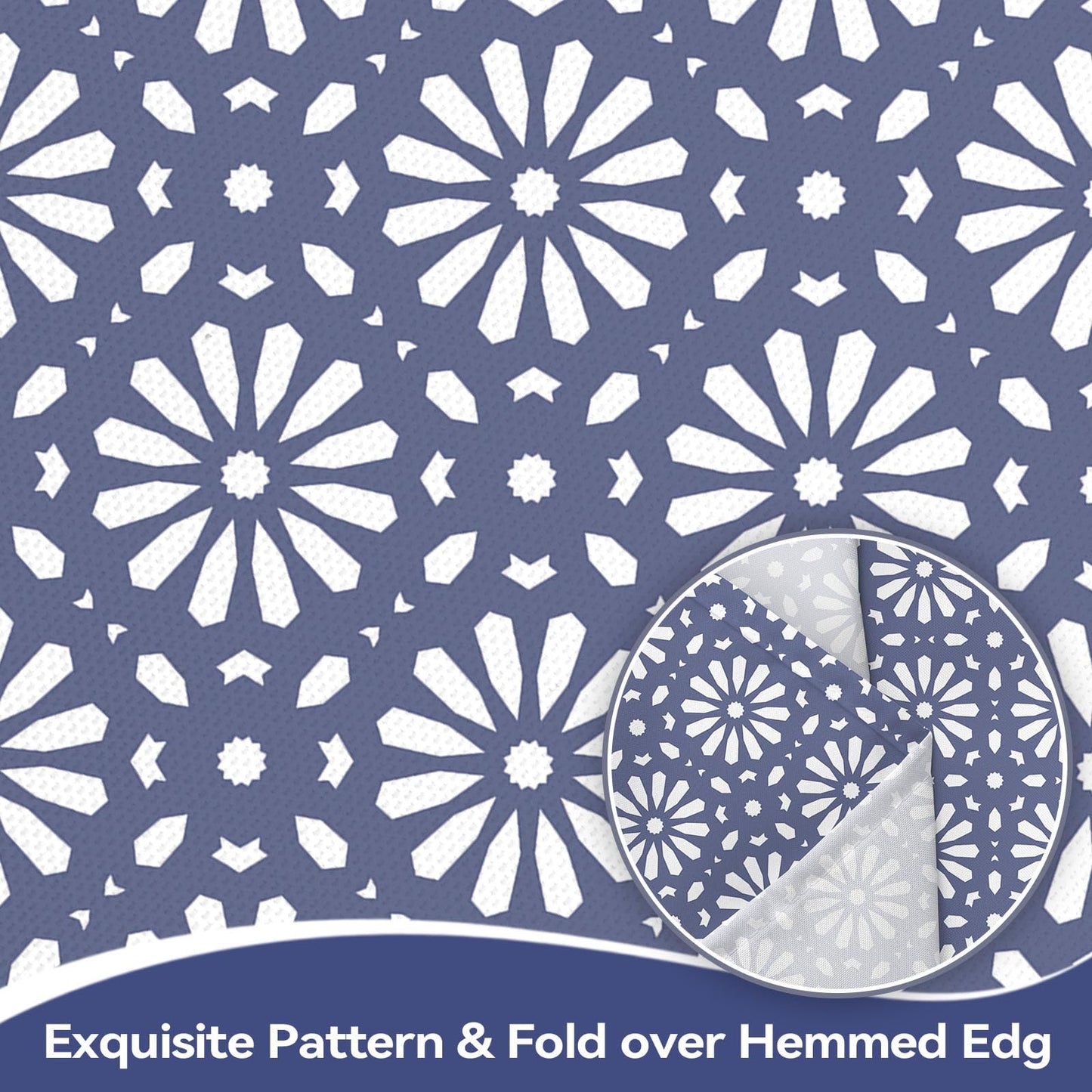 hometrixx Modern Minimalist Rectangle Table Cloth Geometric Floral Washable Wipeable Polyester Tablecloth Stain Wrinkle Resistant Oil Proof Kitchen Decor Table Cover for Dinner Picnic,60x84inch Blue