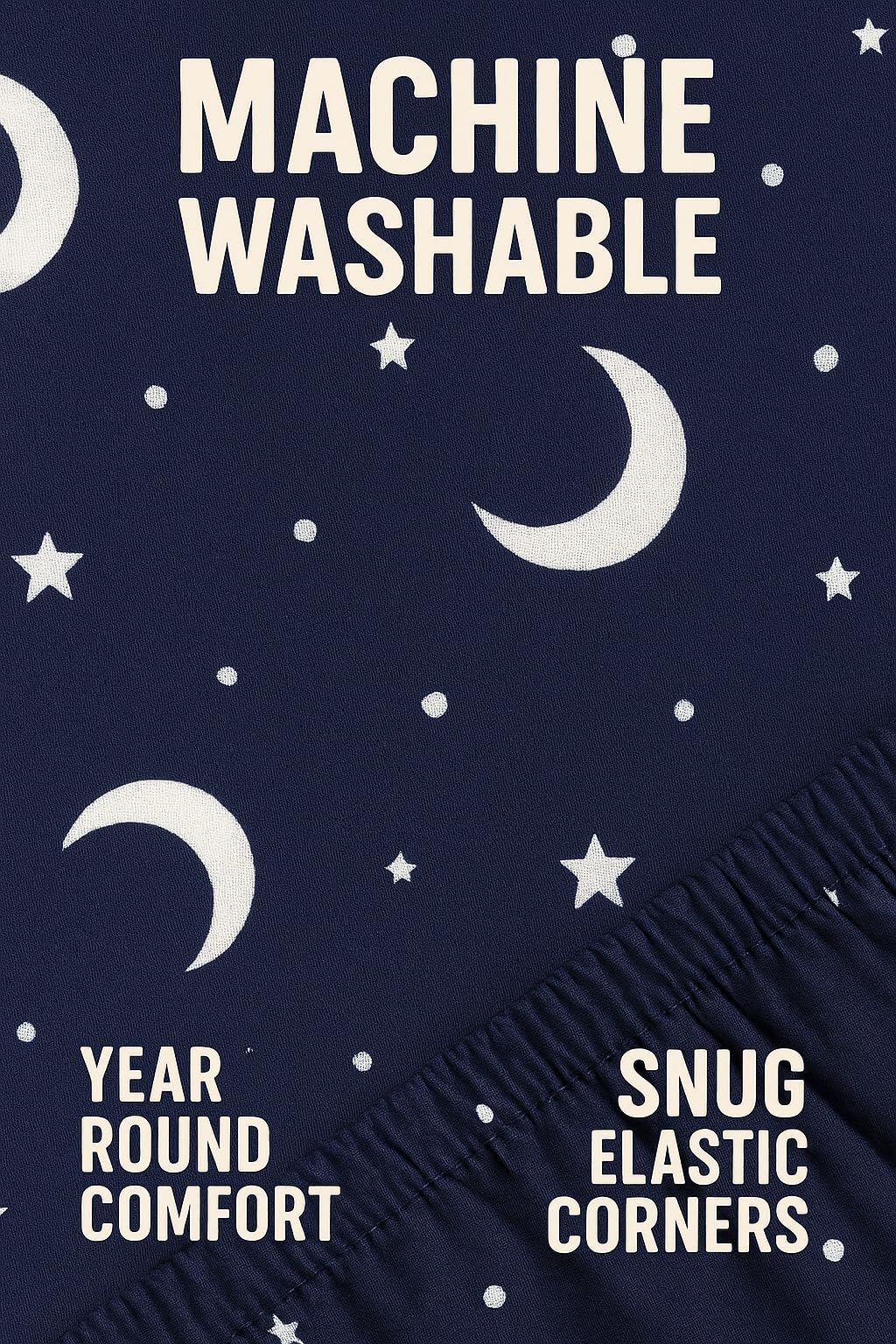 Heritage Kids 3-Piece Twin Sheet Set - Constellation Print Bedding with Top Sheet, Fitted Sheet & Pillowcase – Soft Microfiber Sheets for Boys or Girls, Navy Blue – Cozy & Machine Washable
