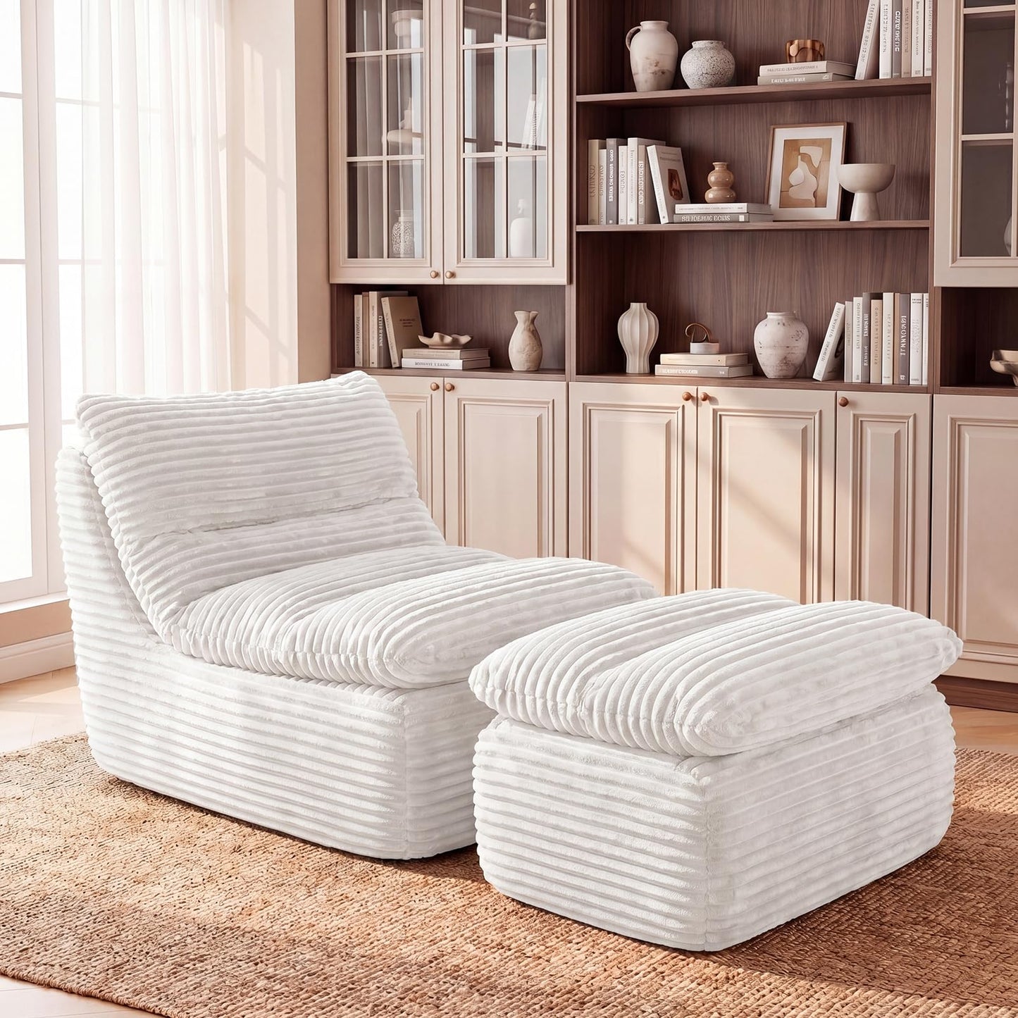 CHAIRKER Boneless Chaise Lounge Chair with Ottoman