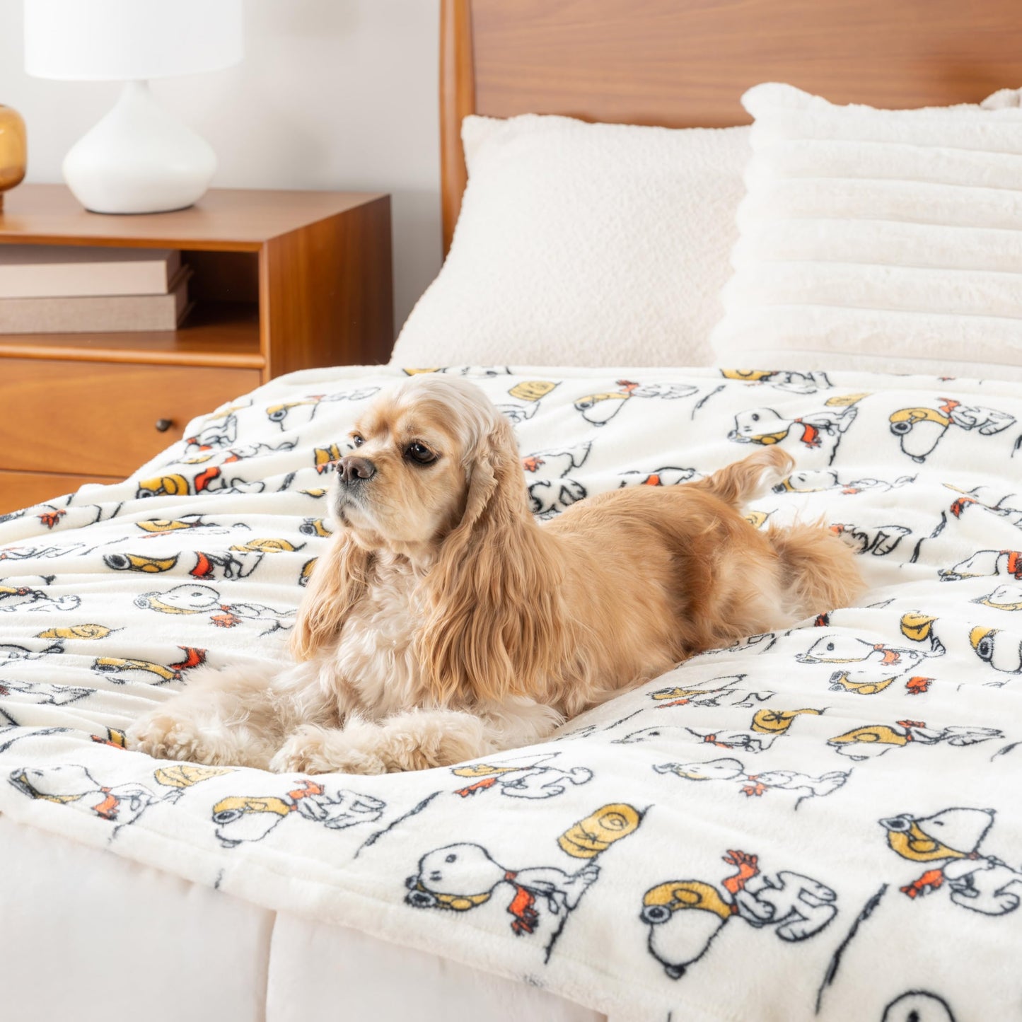 Berkshire Blanket Peanuts® VelvetLoft® Cute Character Snoopy Plush Throw Blanket,The Flying Ace,Throw 55 in x 70 in (Official Peanuts® Product)