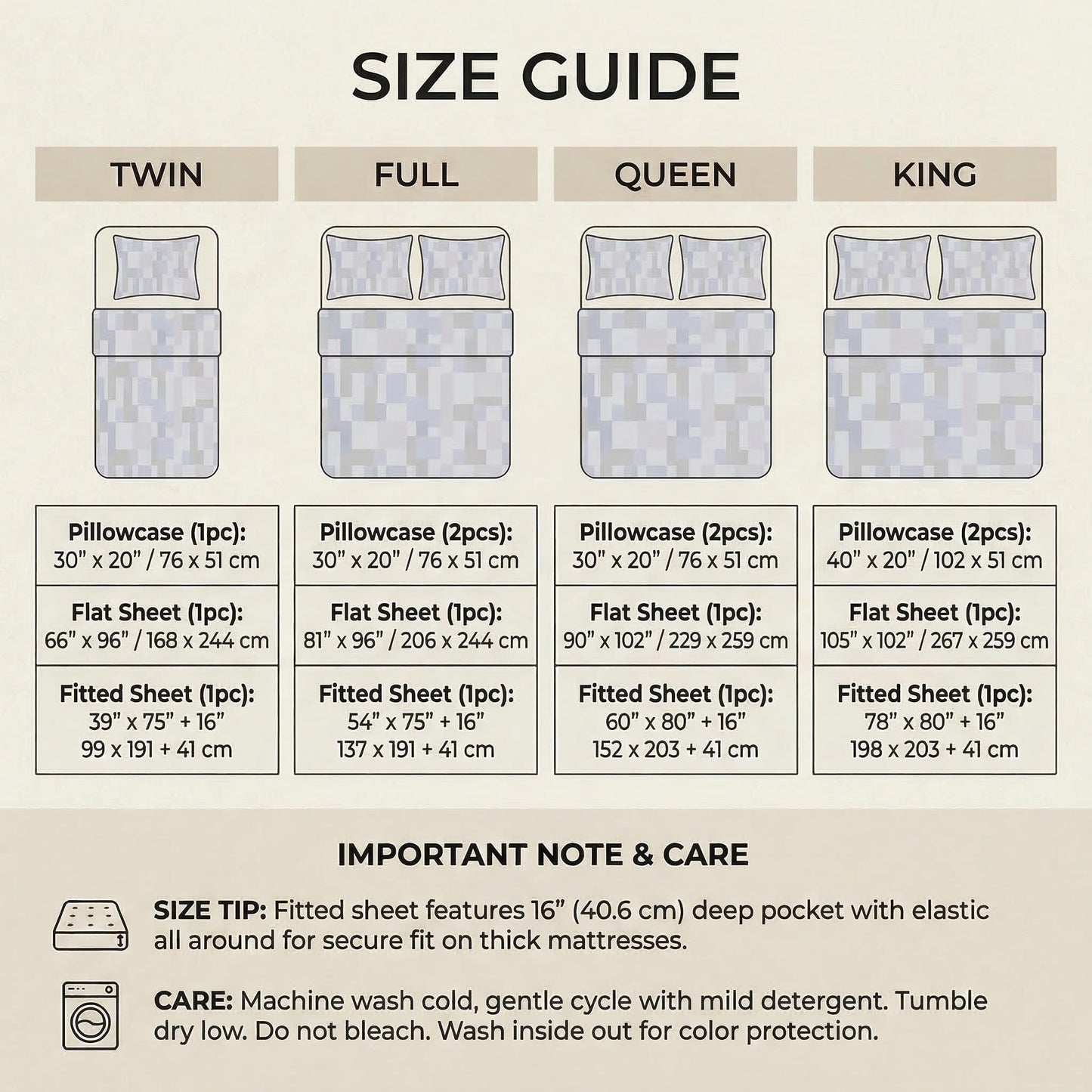 YIYEA King Size Sheets Set, Premium Double Brushed Microfiber Bed Sheet Set for All Season, Soft Breathable, 16" Deep Pocket, Shrinkage and Fade Resistant, 4PC, King
