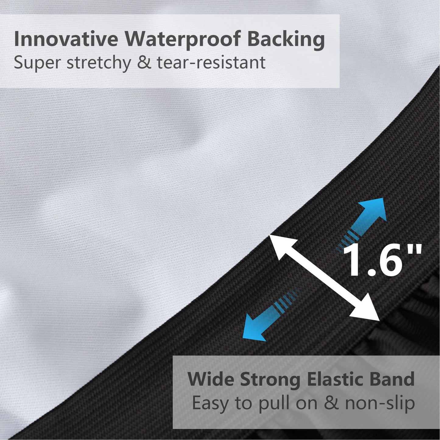 ELVEN HOME Queen Size Mattress Pad Waterproof, Pillow Top Cooling Mattress Topper Cover, Quilted Fitted Mattress Protector Washable, Deep Pocket 8-21" (60x80 inch, Black)