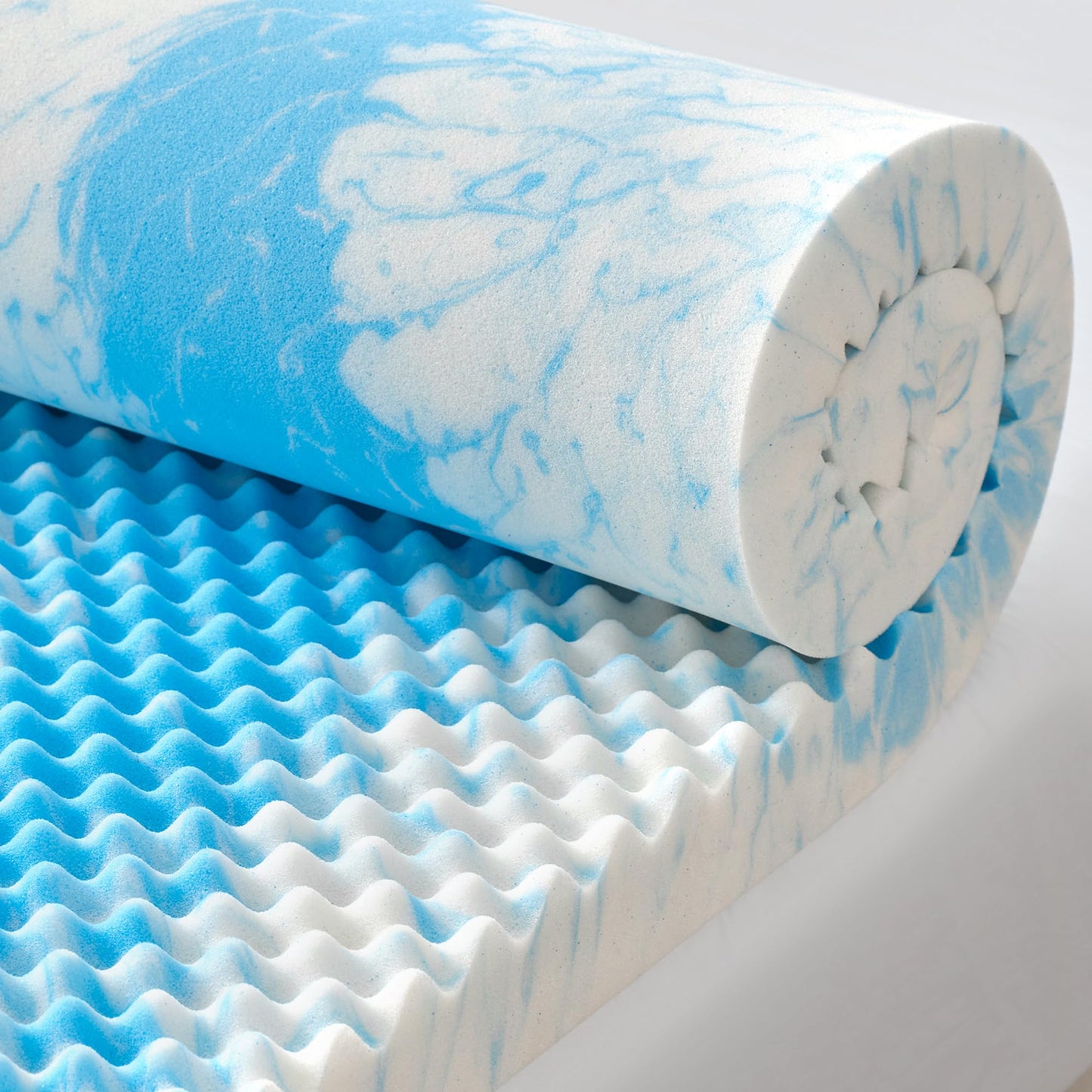 SINWEEK 2 Inch Egg Crate Memory Foam Mattress Topper Twin Size, Soft Mattress Pad for Back Pain Relief, Bed Topper, CertiPUR-US Certified, Blue