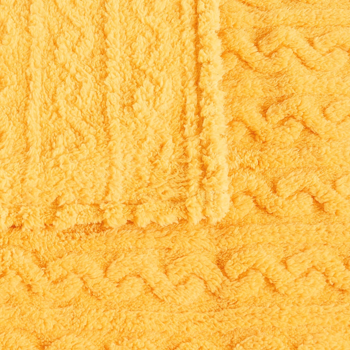 FY FIBER HOUSE Sherpa Blanket - 3D Pattern Design Yellow Throw Blanket for Sofa Couch, Bed, Warm Super Soft Cozy Microfiber Fleece Blanket for Living Room, Throw 50”x60”