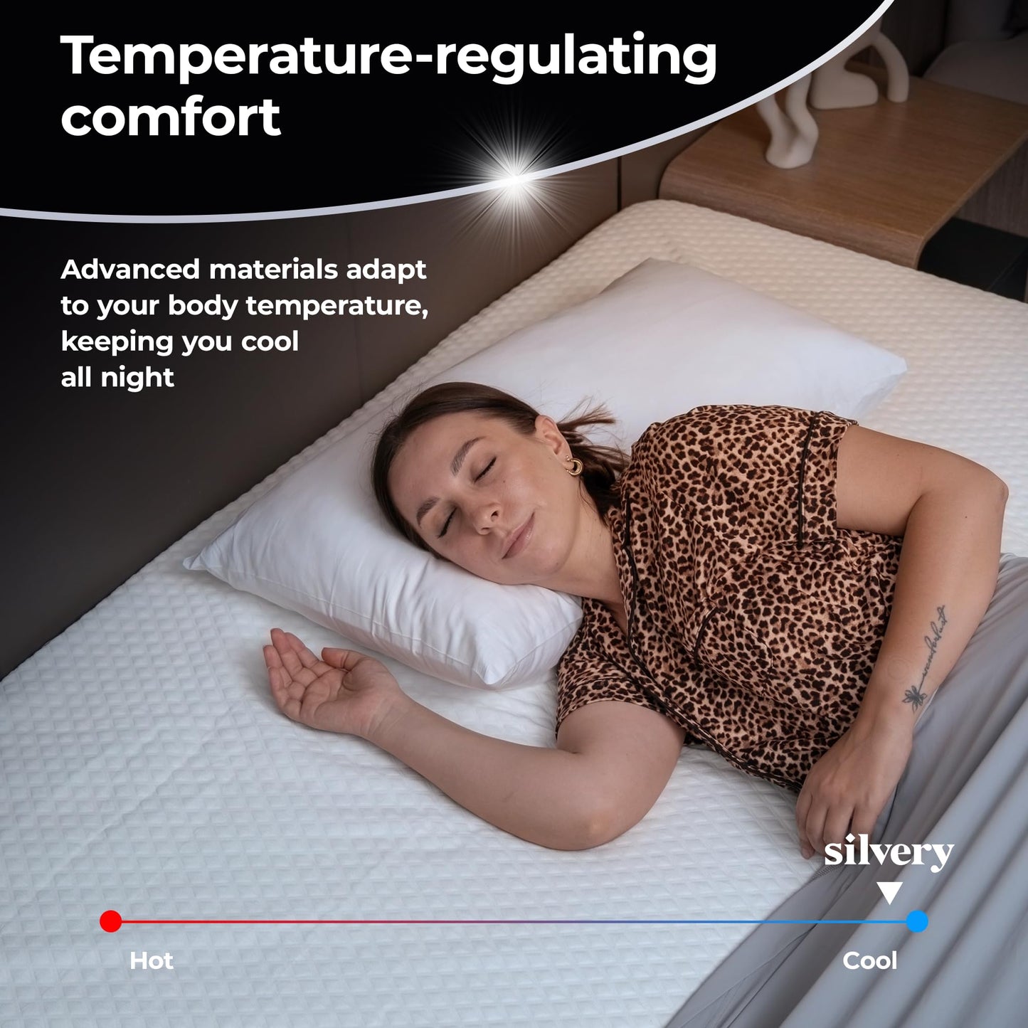 Silvery Silver Infused Cooling Mattress Protector - Breathable Waterproof Protection Against Spills & Stains - Hypoallergenic Ultra Soft Fabric with Extra Deep 21” Pockets