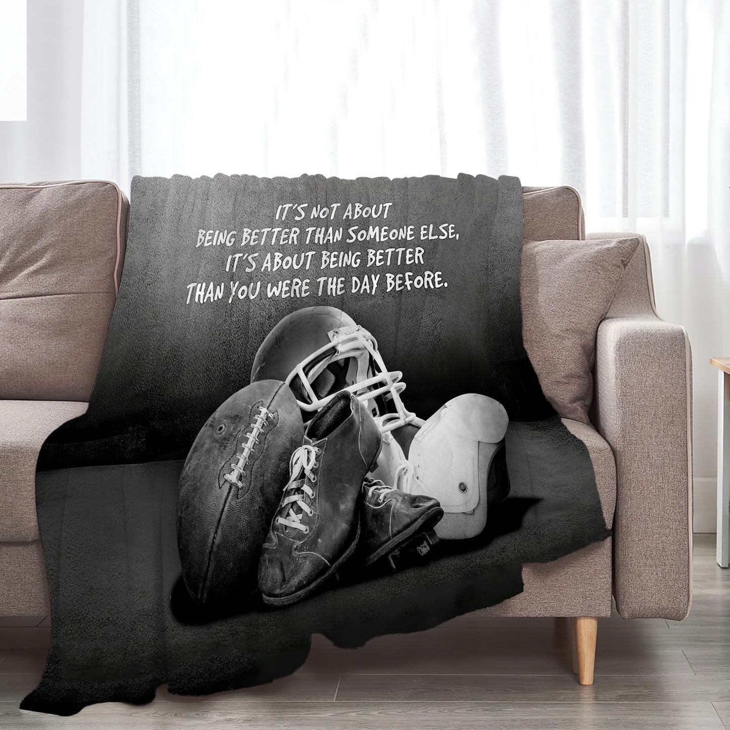 Sports Football Throw Blanket - Soft Warm Cozy Fleece for Boys Men Girls Women Kids Adults - Couch Sofa Bed 50"x40"