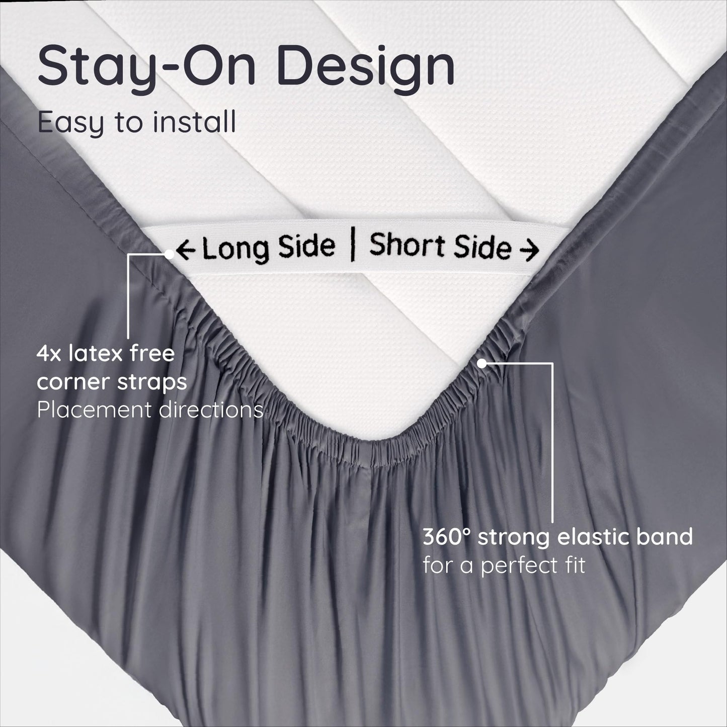 Bambaw 100% Viscose Derived from Bamboo Fitted Sheets King Size Only, Cooling Fitted Sheet King Size for Night Sweats, 16’’ Deep Pocket, Breathable & Oeko-TEX® Standard 100 Certified (Charcoal)