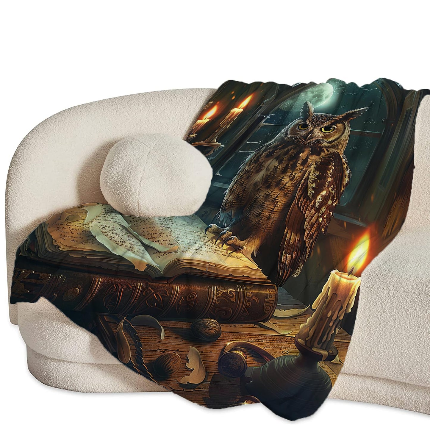 Baegopa Owl Blanket Owls Gifts for Women Girls Book Throw Blanket Cozy Plush Fleece Flannel Lightweight Fuzzy Party Blankets for Bed Decor 50"X40"