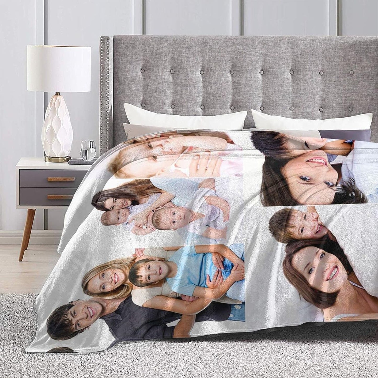 Ships Next Day . Custom Blanket with Photos Text Customized Blanket Personalized Flannel/Sherpa Throw Blankets for Adult Kid Birthday Christmas Halloween Fathers Mothers Valentines Gift - 50"x 60"