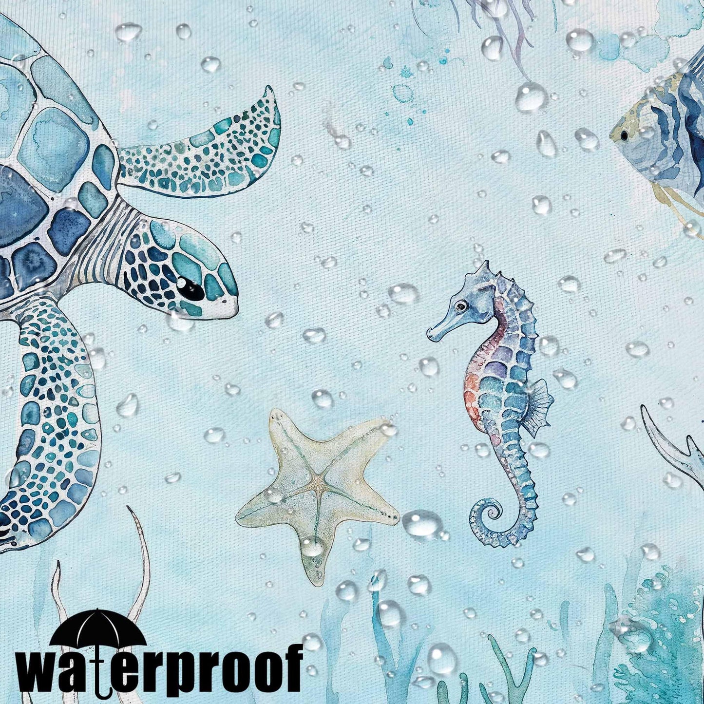 Sea Turtle Shower Curtain Sets Blue Turtles Coastal Shower Curtains for Bathroom Jellyfish Shell Coral Octopus Beach Ocean Style Aesthetics Decor Waterproof Fabric 72 x 72 inch with Hooks (Blue 9)