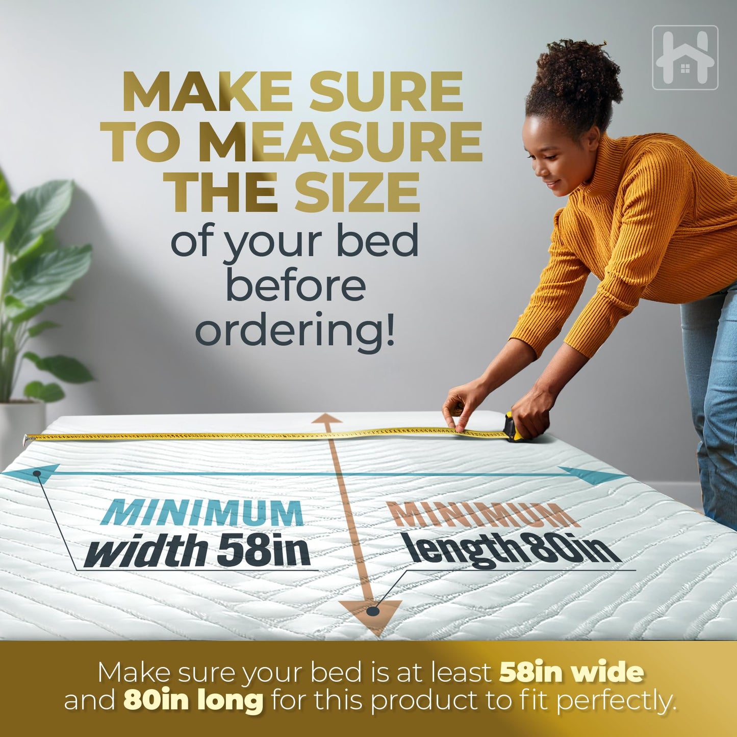 Golden Home Essentials 58in x 80in Heavy Duty Bunkie Board for Queen Size Bed, Extra Sturdy Bed Board for Frame - Low Profile Under Mattress Support Board to Stop Sagging Mattress