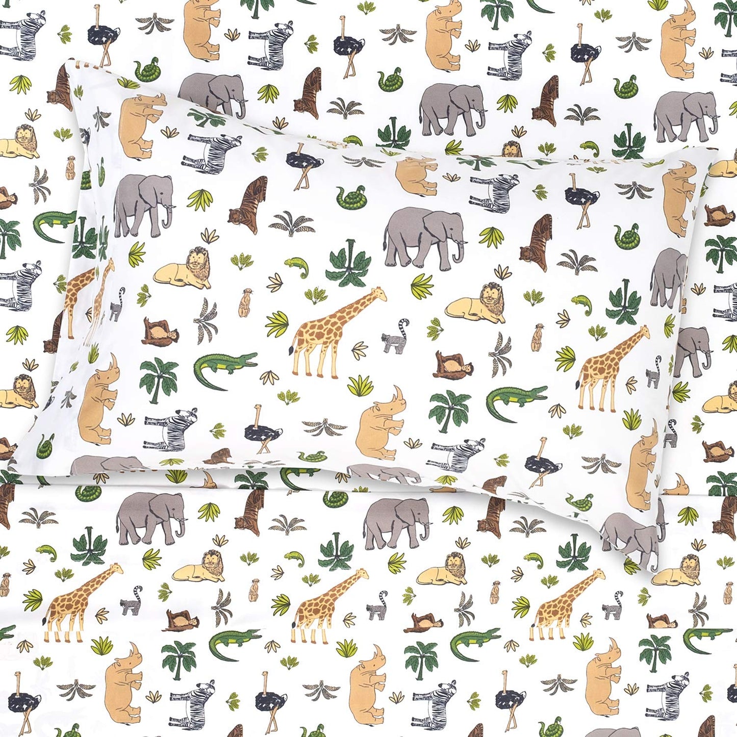 1500 Supreme Kids Bed Sheet Collection - Fun Colorful and Comfortable Boys and Girls Toddler Sheet Sets - Deep Pocket Wrinkle Free Soft and Cozy Bedding - Twin XL, Wild Animal