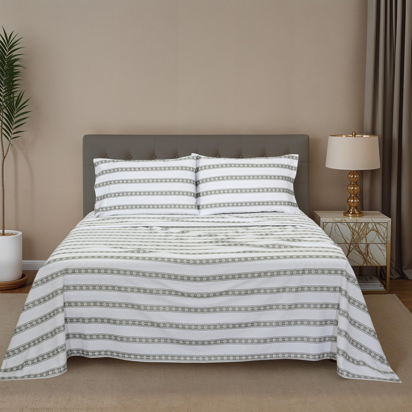 ZOYER Flannel Sheets Twin XL Size - 100% Cotton Double Brushed Twin XL Sheet Sets, Deep Pockets 16 Inches, All Seasons Breathable & Extra Soft Bed Sheets, Warm & Cozy, 3 Piece, Polar Brands