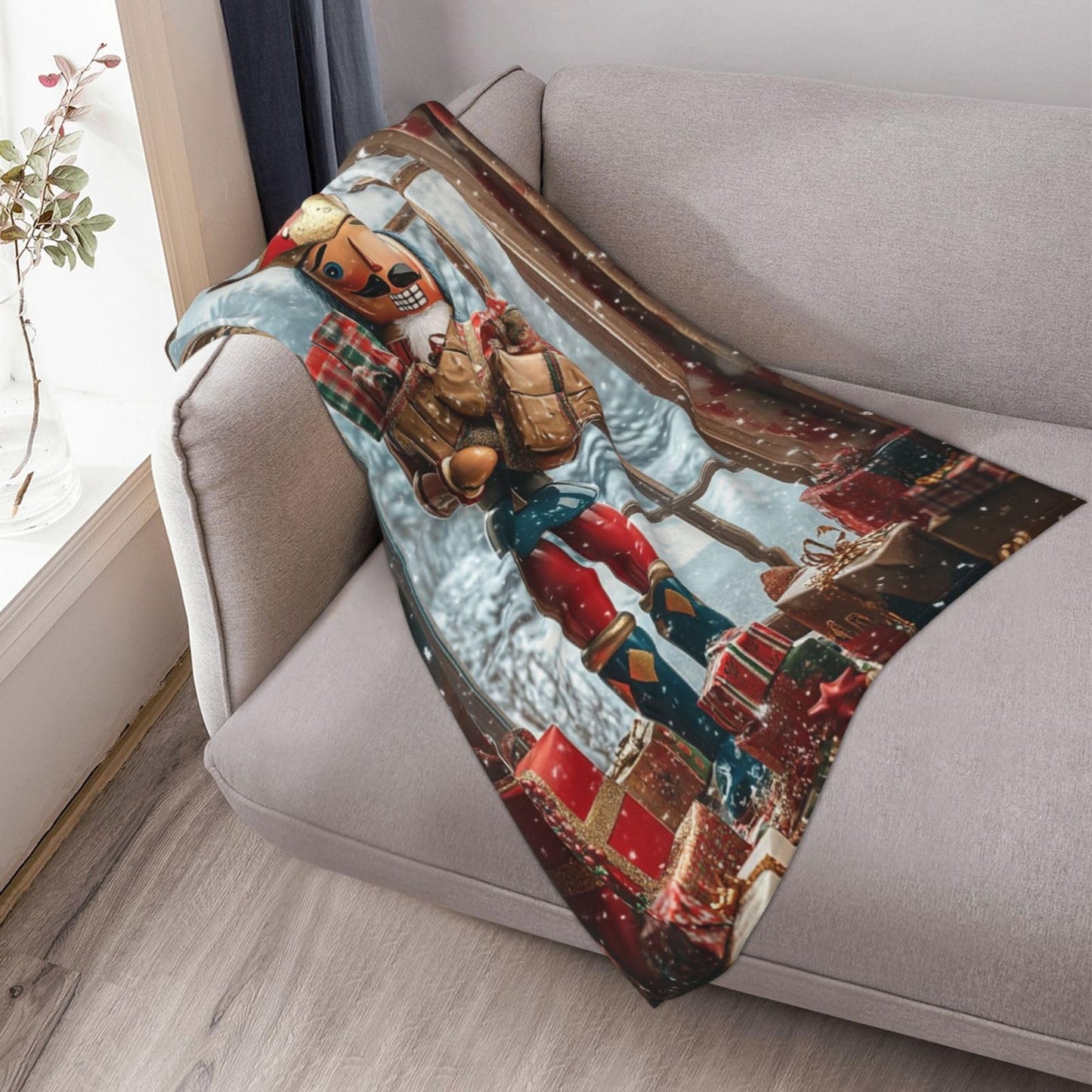 Cafemira Soft Fleece Blankets,Christmas Soldier Gift,Cozy Flannel Throw Blanket,Festival Decor,All Season,Lightweight Bedspread Coverlet,for Sofa,Camping,Office nap,Couch,Bed Topper,50x40 Inch