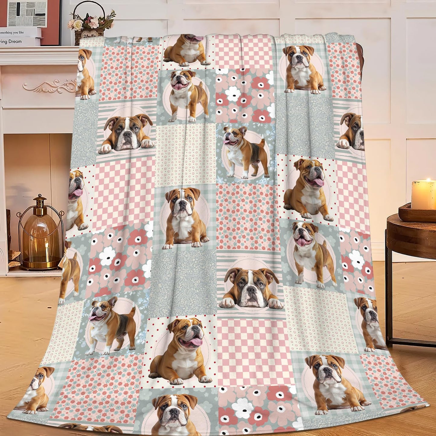 French Bulldog Throw Blanket Cute Bulldog Flannel Blankets Dog Lover Plush Super Soft Cozy Warm Decor Gifts for Boys Girls Kids Adults Men Women 40" x 50"
