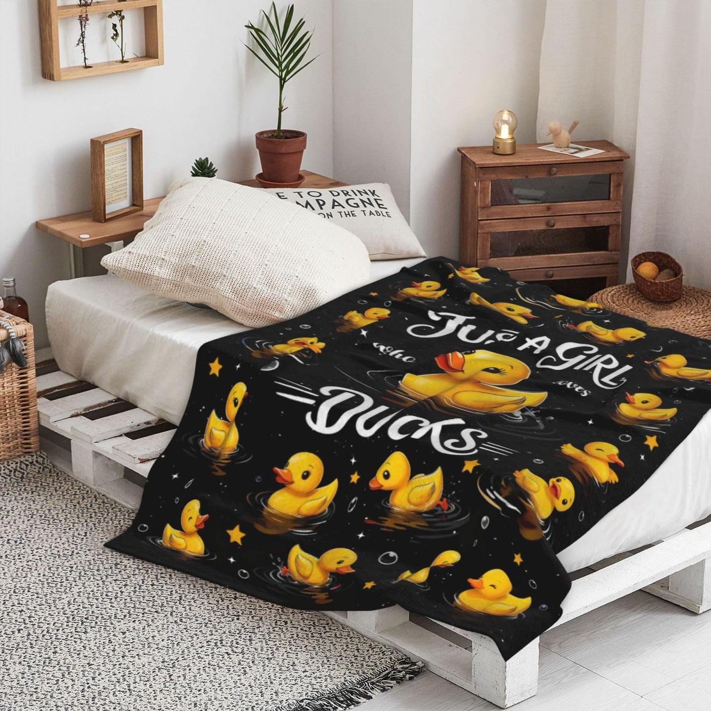 Duck Blanket Soft Warm Fluffy Flannel Rubber Ducks Blanket Themed Throw Blanket Bedding Decor Stuff Blankets Gifts for Duck Lover for Women Girls Kids Adults 50"x40"