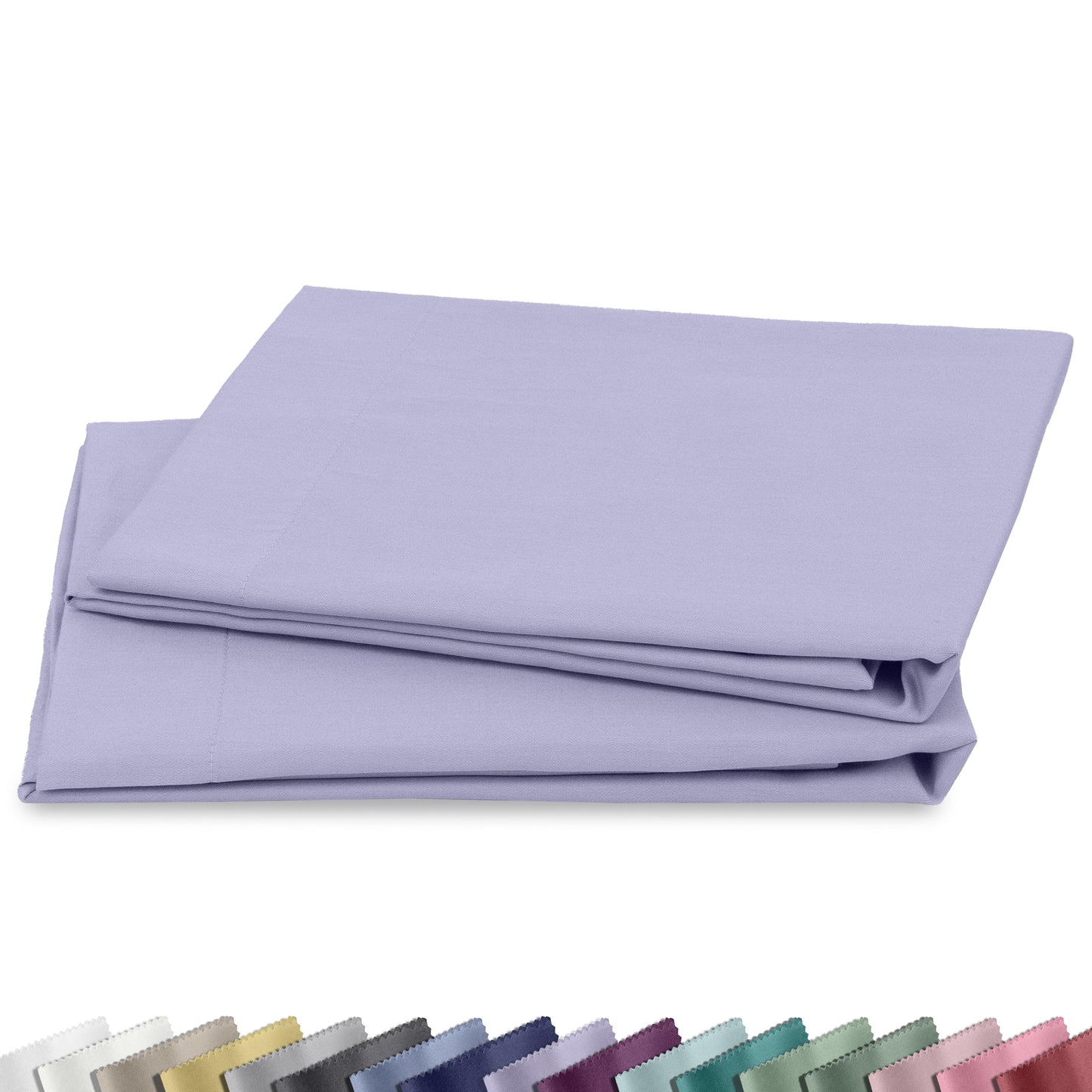 California Design Den Natural 100% Cotton Pillow Cases Queen Size Set of 2 - Cotton Pillow Cases Standard Size/Queen Size, Sateen, Envelope Closure, Gentle on Skin, Soft and Durable - Lavender
