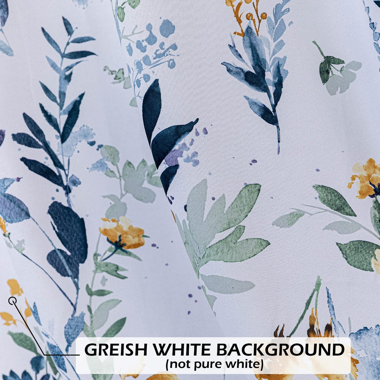 MYSKY HOME Floral Curtains 84 inches Long Living Room Curtains Room Darkening Curtains Thermal Insulated Light Blocking Drapes Grommet for Bedroom Bathroom, 2 Panels, Yellow and Blue