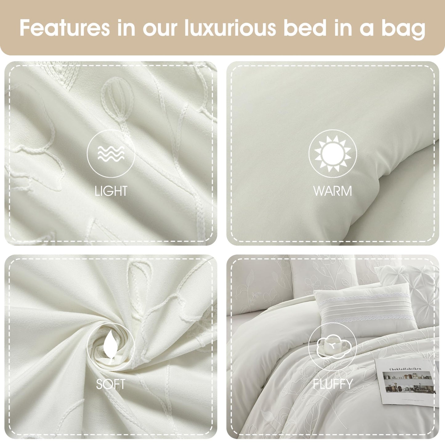 Grand Avenue 7 Piece Green Comforter Set, King Size Chain Stiching Embroidery Bedding, All Season Floral Leaves Bedding Set, Bed Skirt, Pillows & Shams