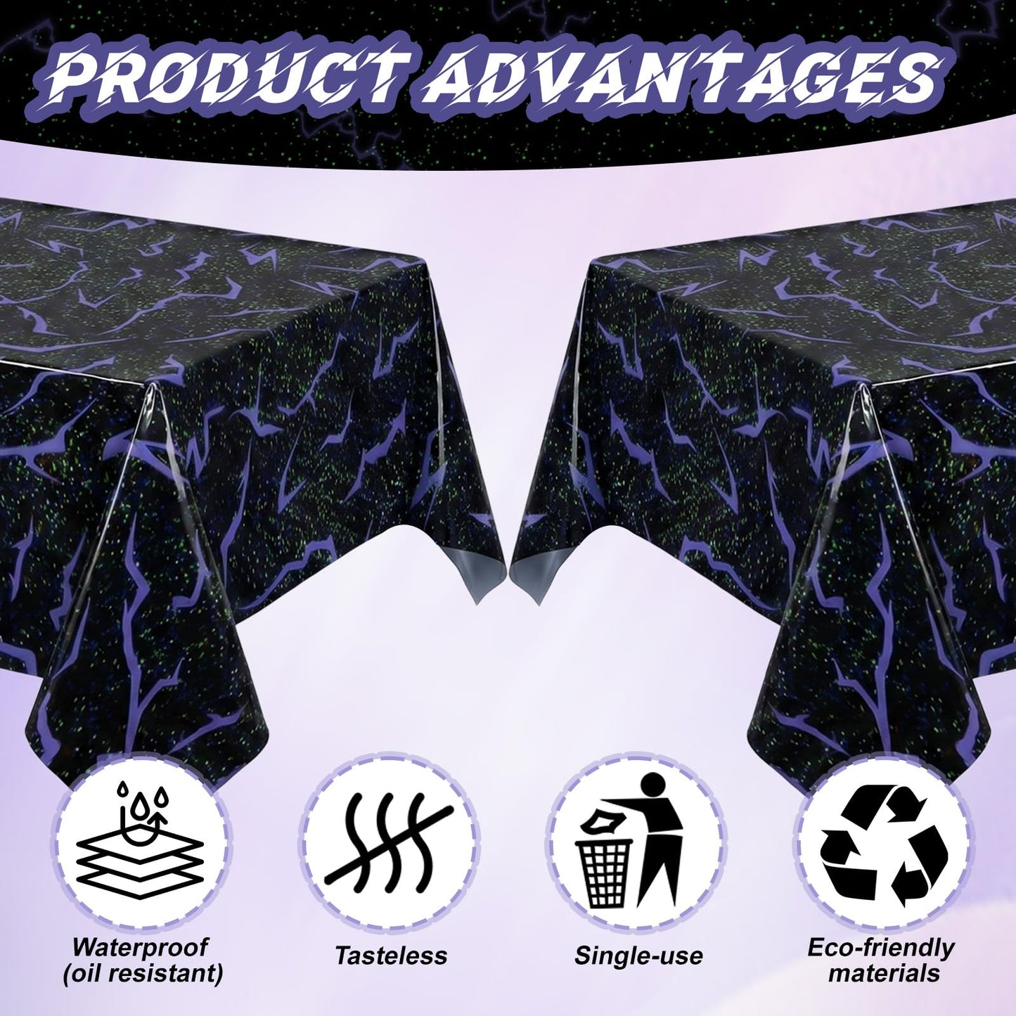 2Pack Demon Hunters Tablecloths Disposable Table Cover Party Decorations