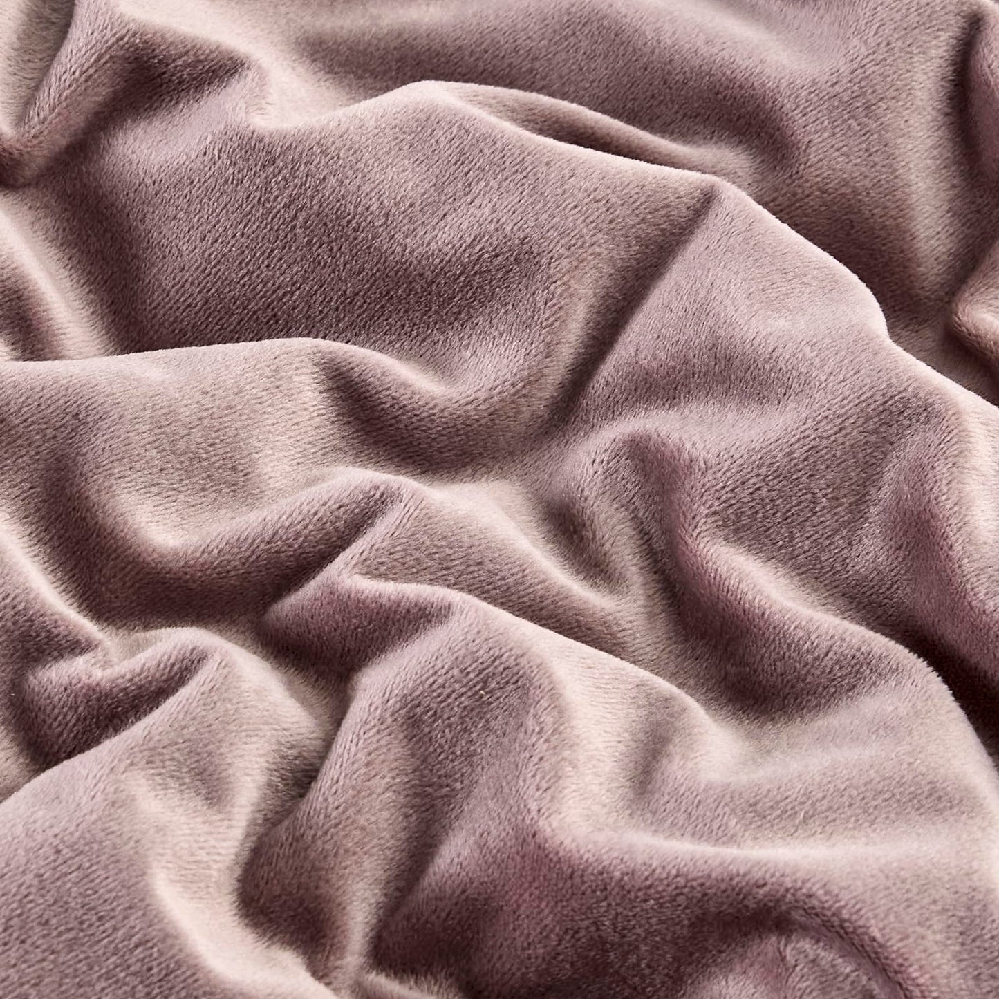 HUMESIIL Poly Plush Comforter Set, Poly Plush Fabric for Both Front and Reverse, with Downalternative Fill, 3 Pieces Queen 92"x96", Dusty Mauve